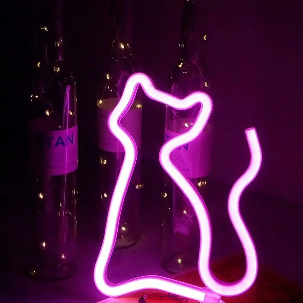 NEW Pink Cat LED Neon Light